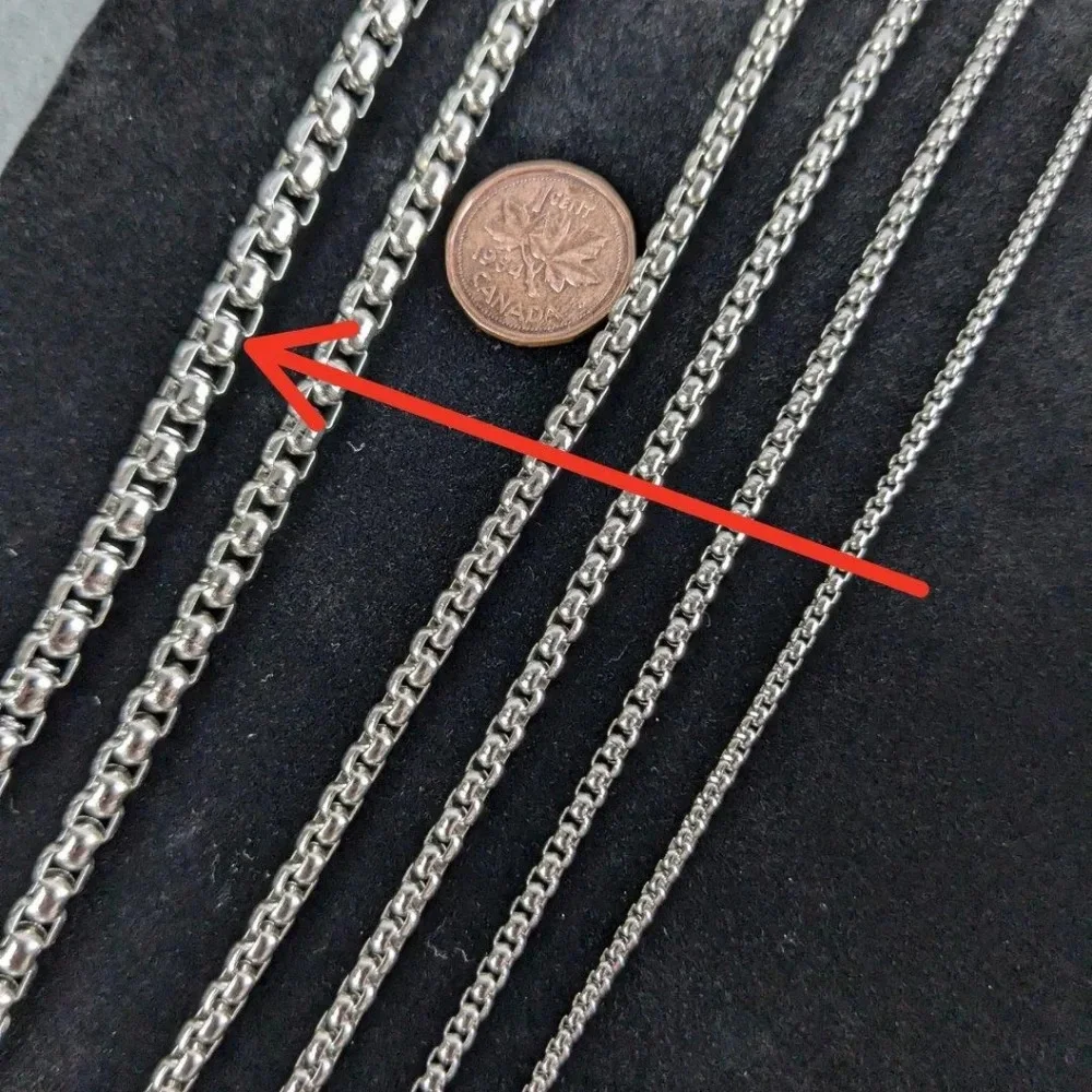 6mm stainless steel necklace box chain rolo link 18